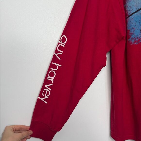 Guy Harvey Men's Red Long Sleeve Shirt XL - Picture 6 of 7